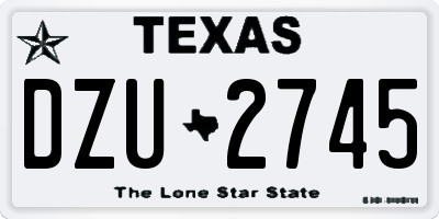 TX license plate DZU2745