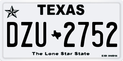 TX license plate DZU2752