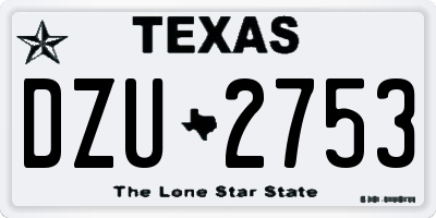 TX license plate DZU2753