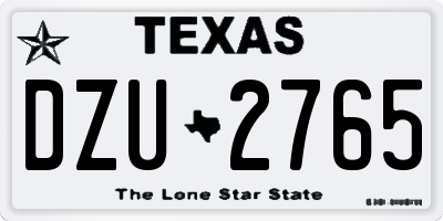TX license plate DZU2765