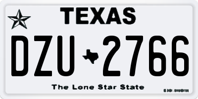 TX license plate DZU2766