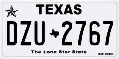 TX license plate DZU2767