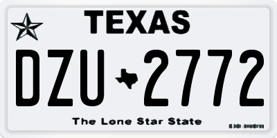TX license plate DZU2772