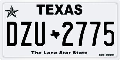 TX license plate DZU2775