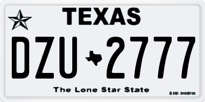 TX license plate DZU2777