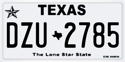 TX license plate DZU2785