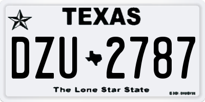 TX license plate DZU2787