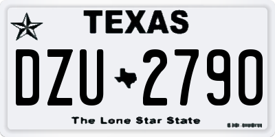 TX license plate DZU2790
