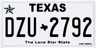 TX license plate DZU2792