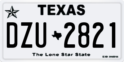 TX license plate DZU2821