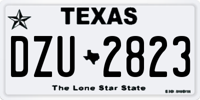 TX license plate DZU2823