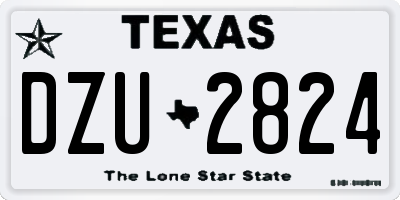 TX license plate DZU2824