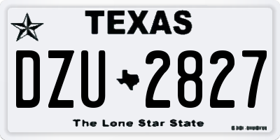 TX license plate DZU2827