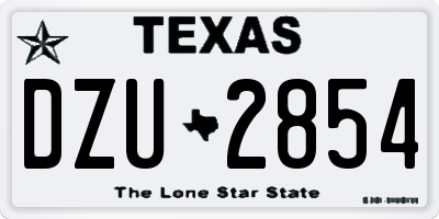 TX license plate DZU2854