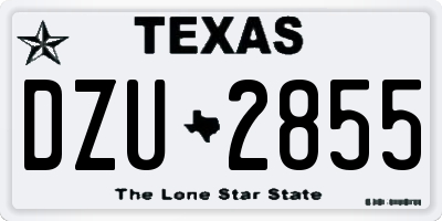 TX license plate DZU2855