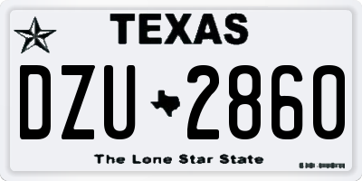 TX license plate DZU2860
