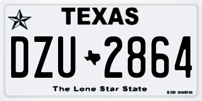 TX license plate DZU2864