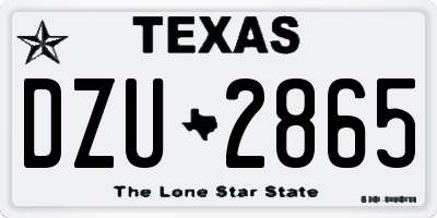 TX license plate DZU2865