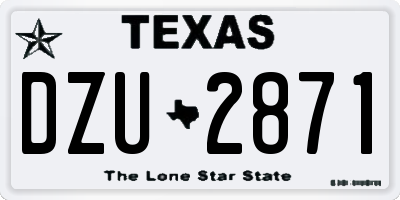 TX license plate DZU2871