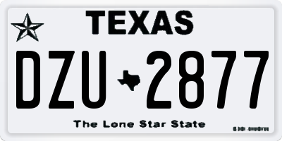 TX license plate DZU2877