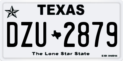 TX license plate DZU2879