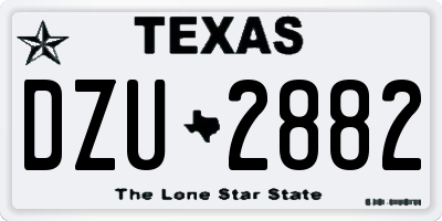 TX license plate DZU2882