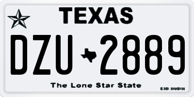TX license plate DZU2889