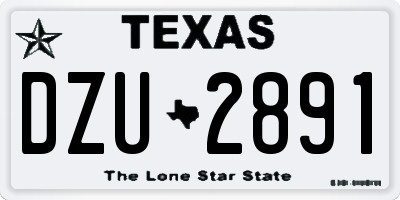 TX license plate DZU2891
