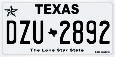 TX license plate DZU2892