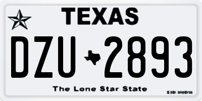 TX license plate DZU2893