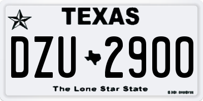 TX license plate DZU2900