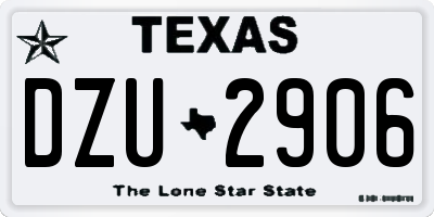 TX license plate DZU2906
