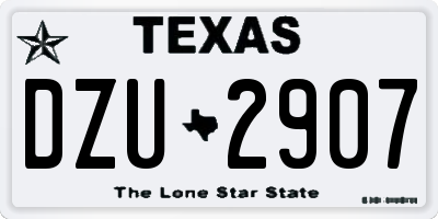 TX license plate DZU2907