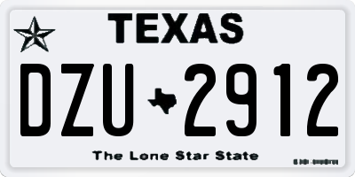TX license plate DZU2912
