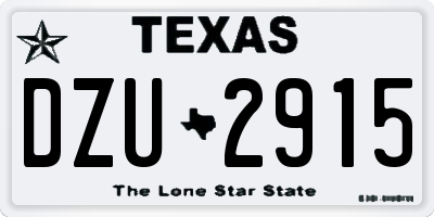 TX license plate DZU2915