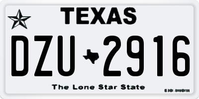 TX license plate DZU2916
