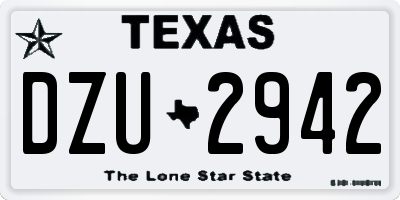 TX license plate DZU2942