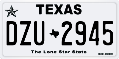 TX license plate DZU2945