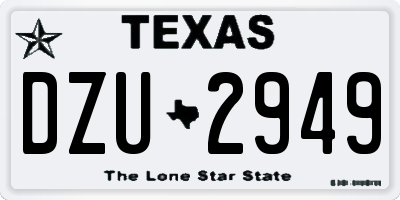 TX license plate DZU2949
