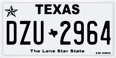 TX license plate DZU2964