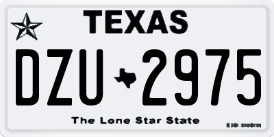 TX license plate DZU2975