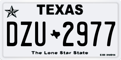 TX license plate DZU2977