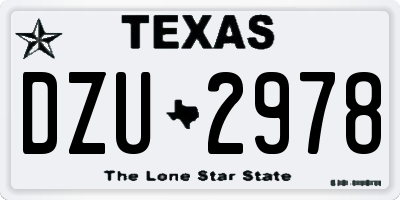 TX license plate DZU2978