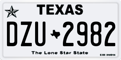 TX license plate DZU2982