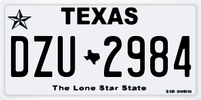TX license plate DZU2984