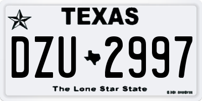 TX license plate DZU2997