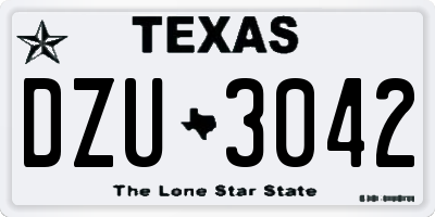TX license plate DZU3042