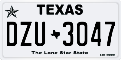 TX license plate DZU3047