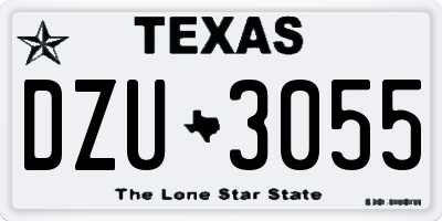 TX license plate DZU3055
