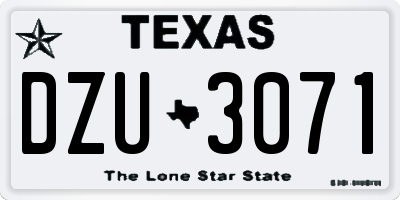 TX license plate DZU3071